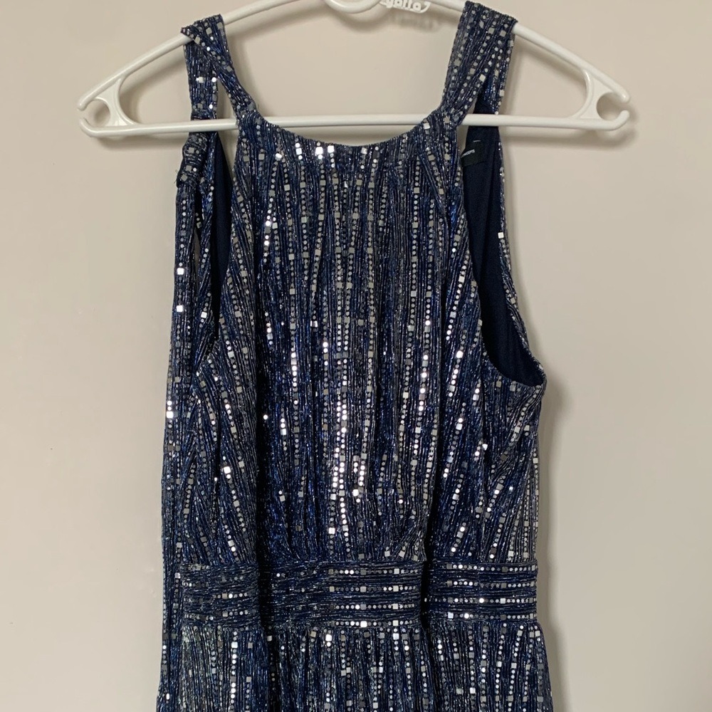 INC blue sequin maxi dress. Size 4.